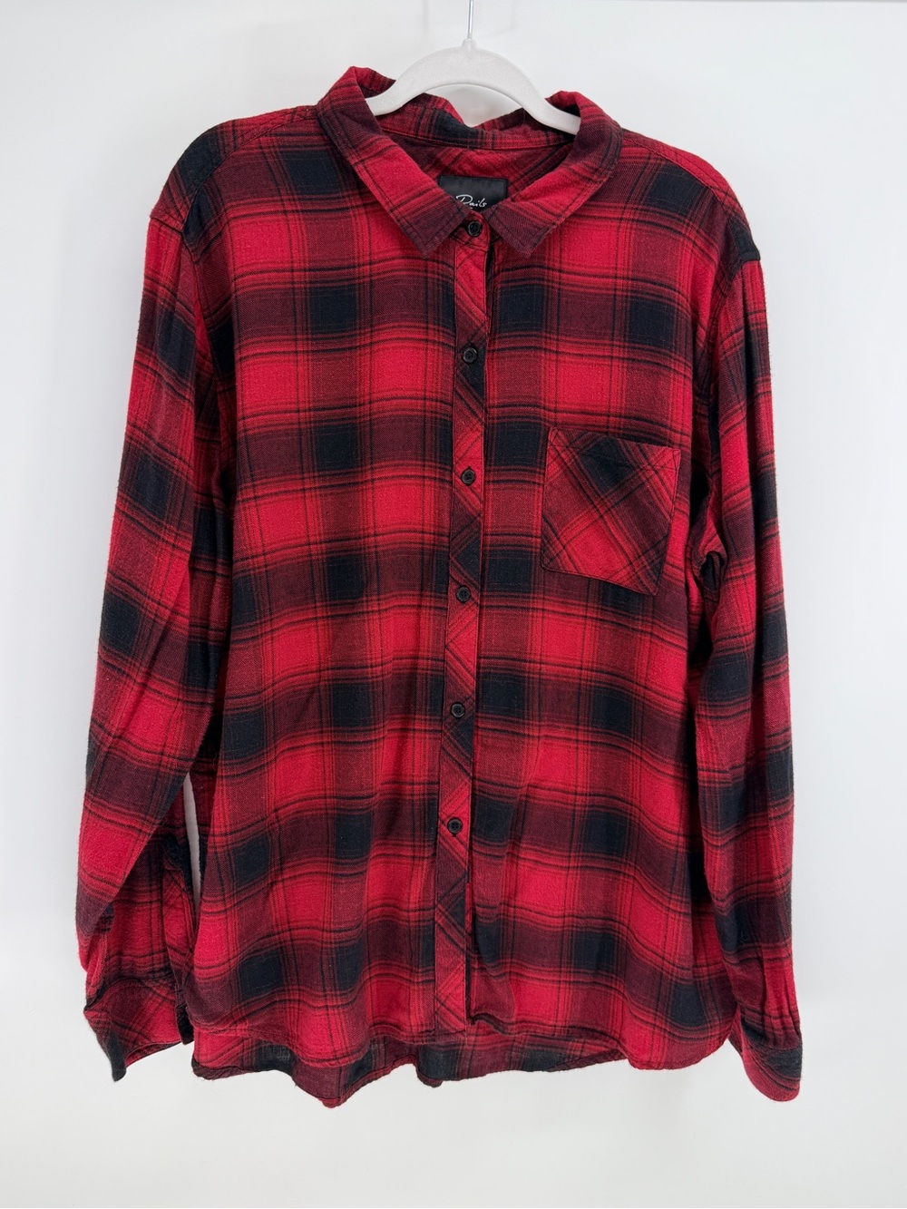 Rails Hunter Brick Black Plaid Button Down Shirt XXL Red Black